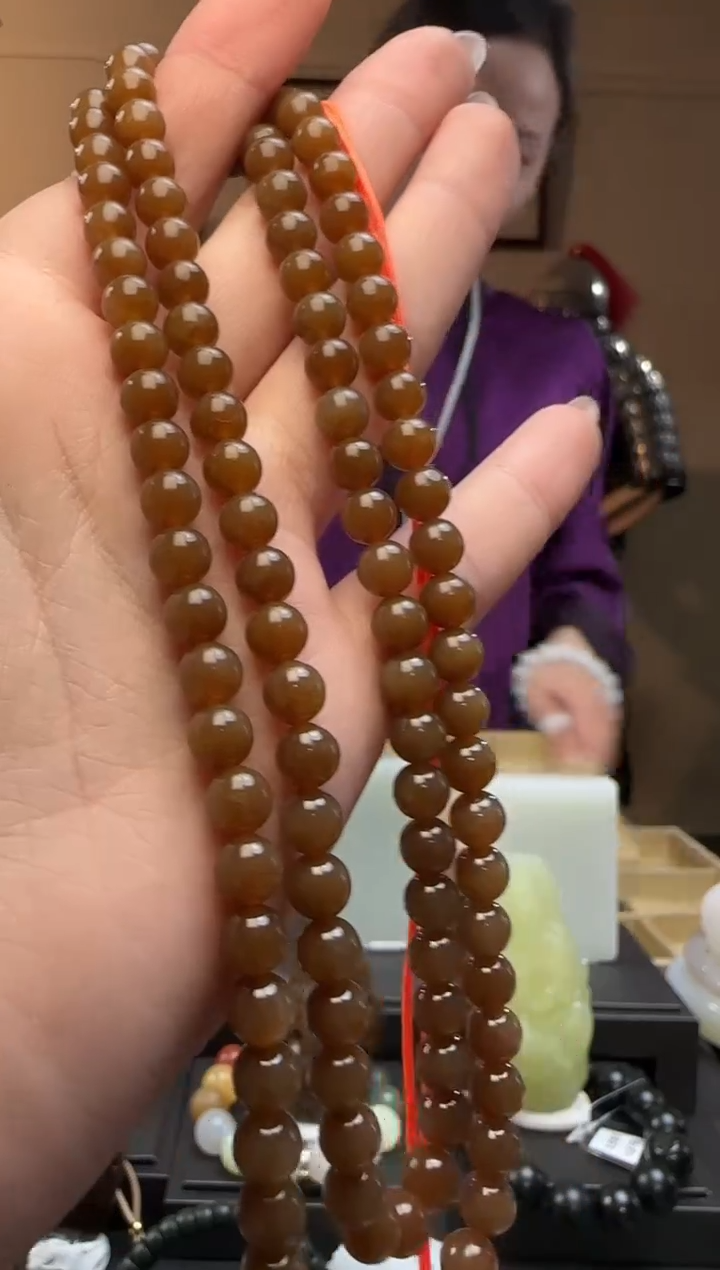 【闪购商品】和田玉糖圆珠未镶嵌长链