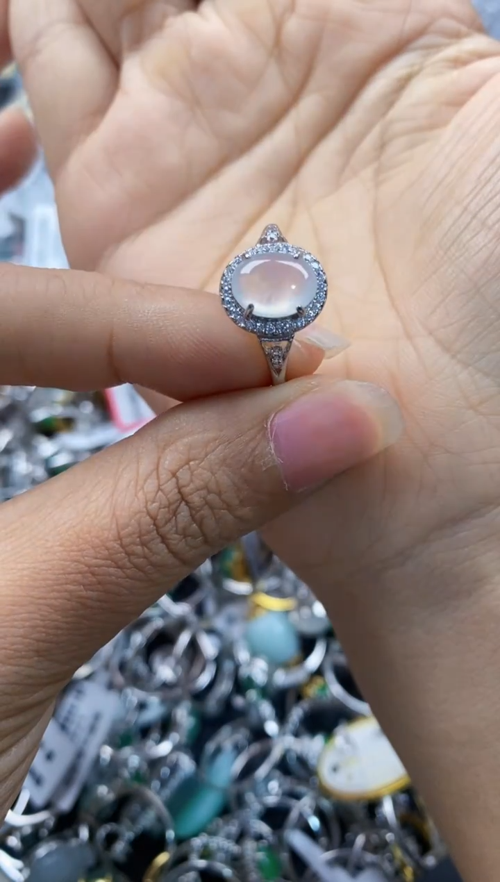 银S925镶嵌戒指翡翠333---3