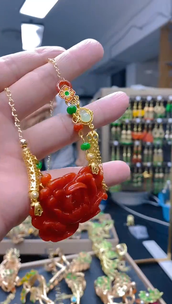 【闪购商品】翡翠耳饰合金0506翡翠锁骨链