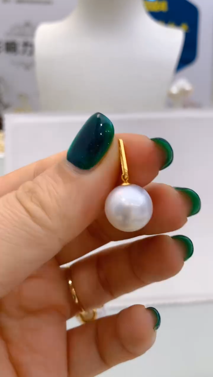 【闪购商品】海水珍珠吊坠18K金镶嵌187 12-13mm