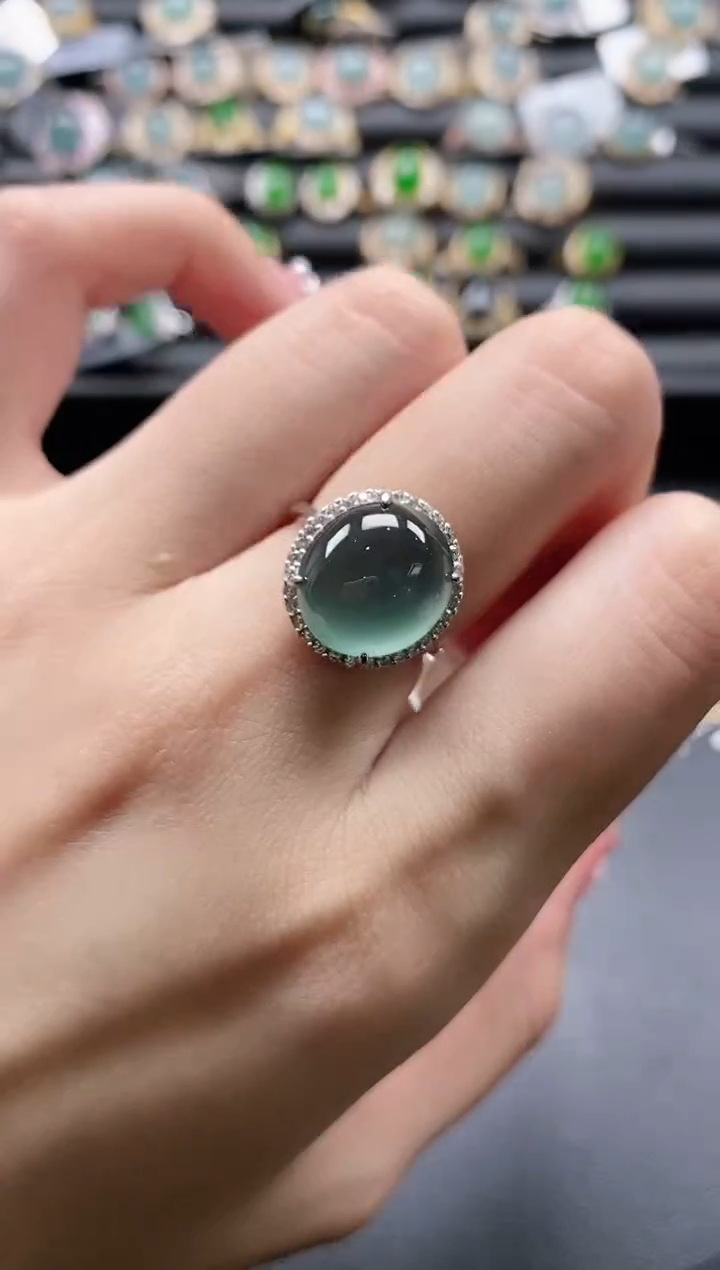 【闪购商品】翡翠戒指银S925镶嵌51151