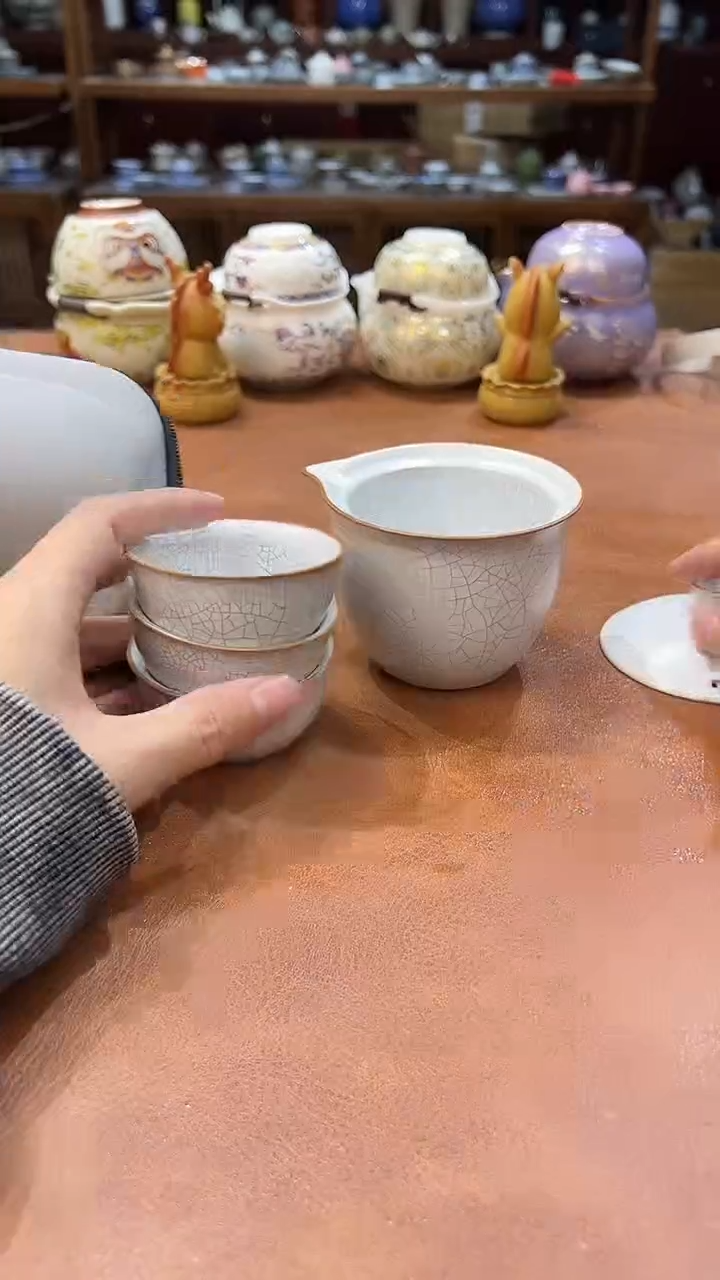真的很便宜会开片的旅行茶具