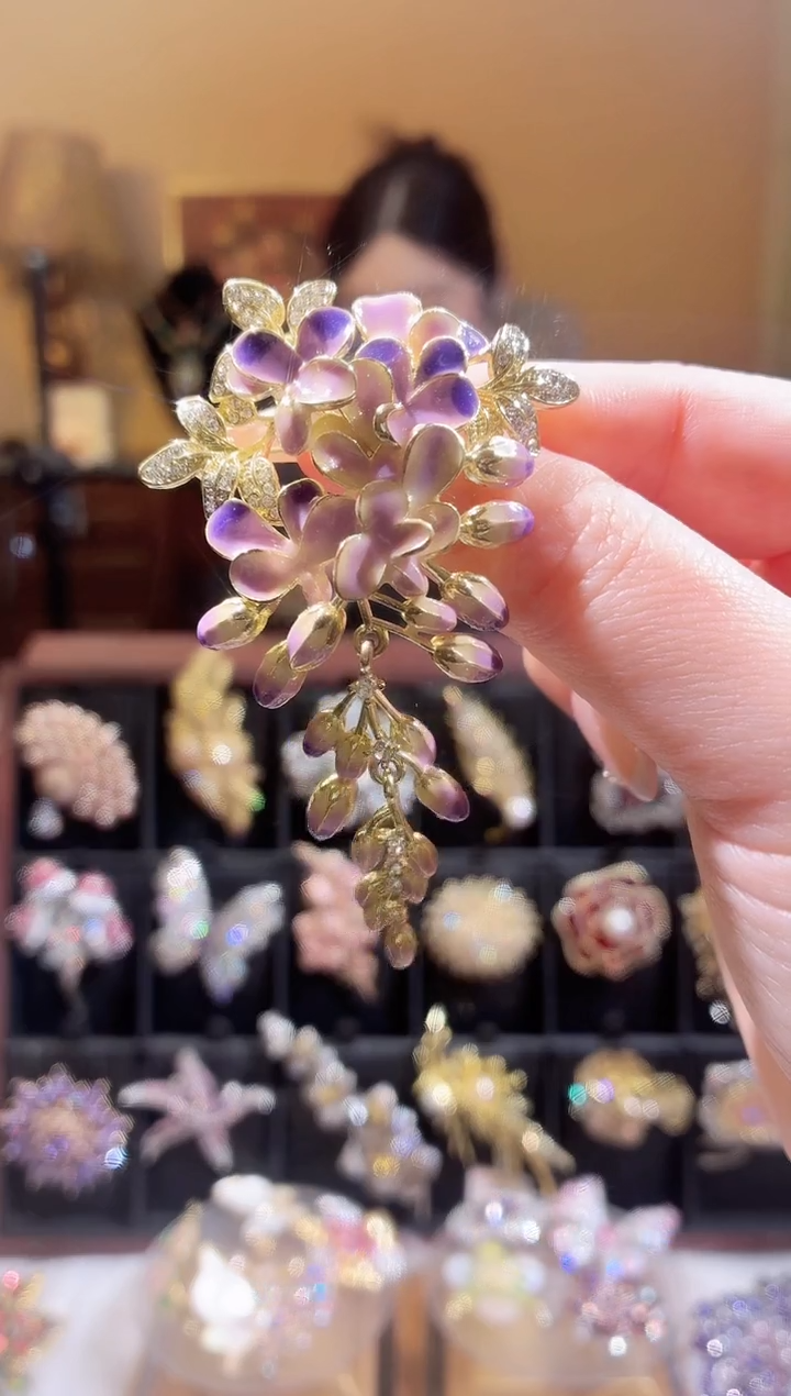 合成立方氧化锆铜合金紫藤花