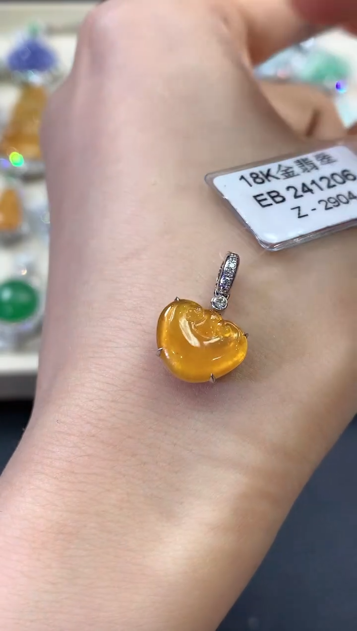 【闪购商品】翡翠吊坠(不含链)18K金镶嵌D33