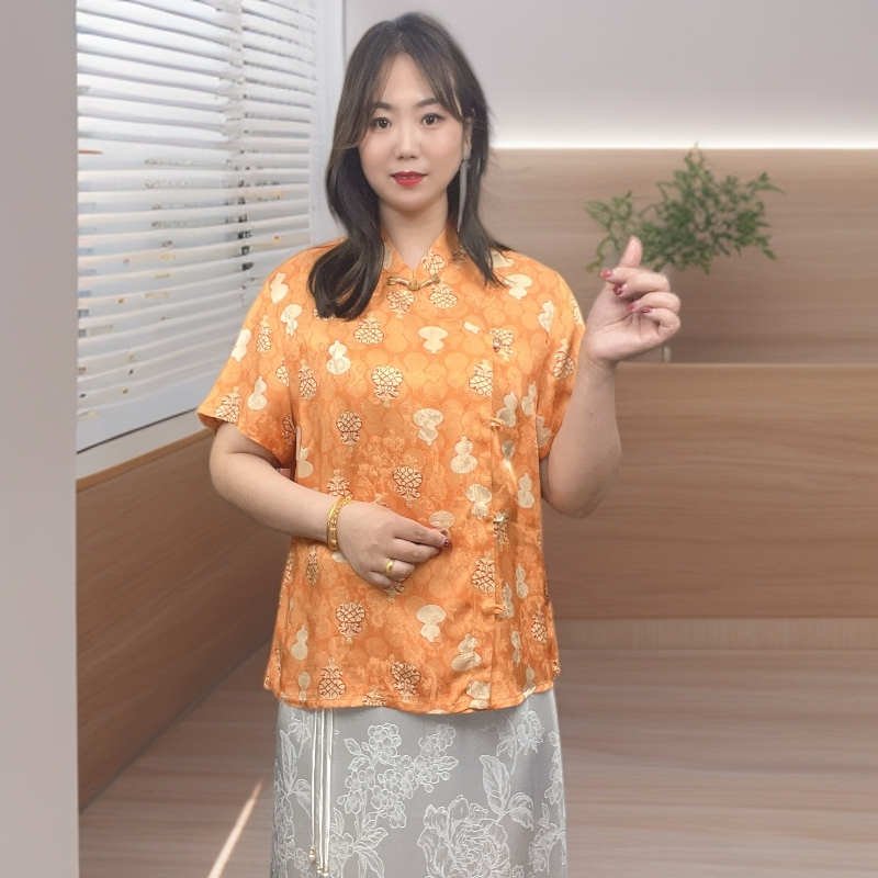 32【金姐专属】新款高定时尚网红休闲复古提花上衣