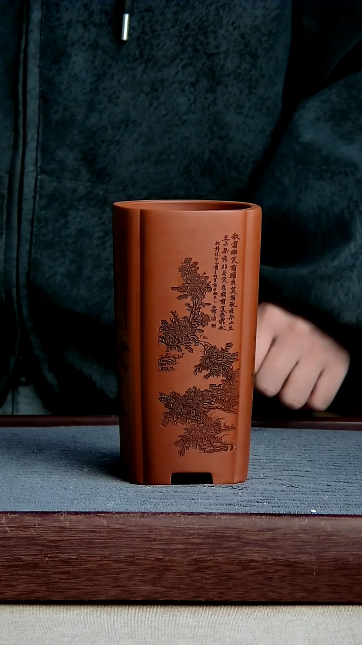 紫砂花盆8*17内径紫砂花盆