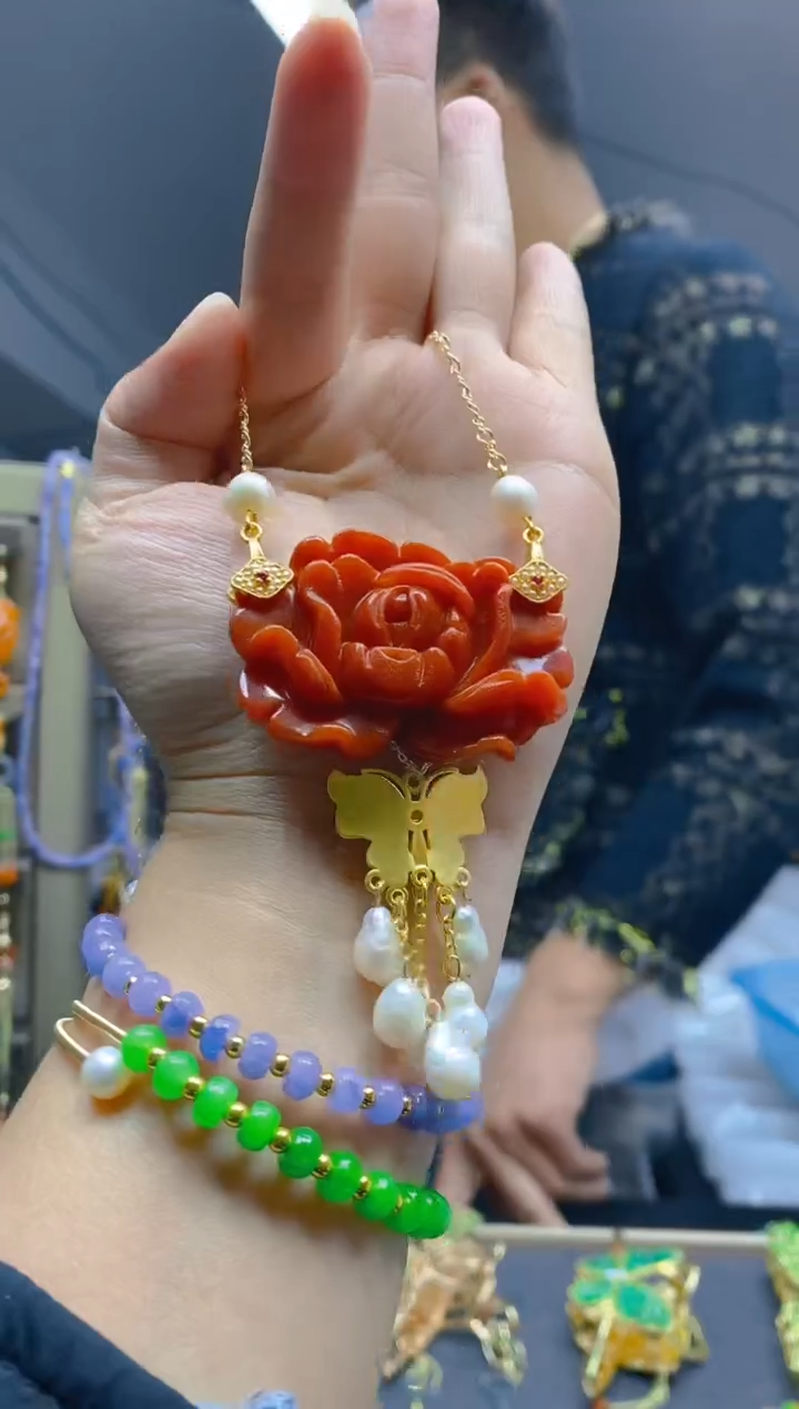 【闪购商品】翡翠耳饰合金0169翡翠锁骨链