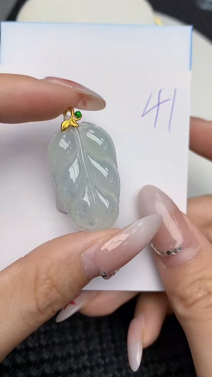 【闪购商品】翡翠颈饰18K金镶嵌天然翡翠A货