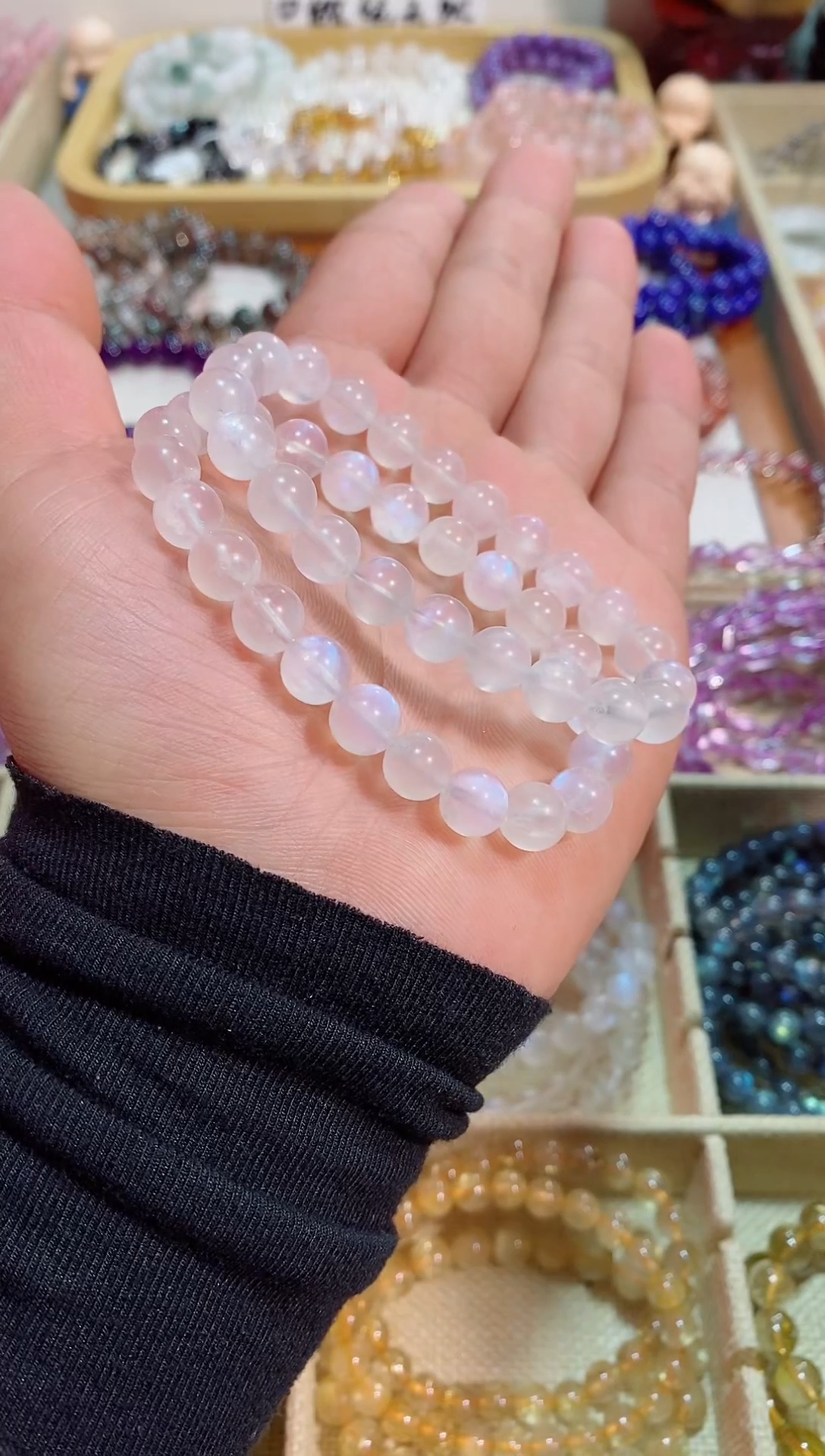 【闪购商品】月光石手链未镶嵌蓝月光8m+ （多样性发其一）