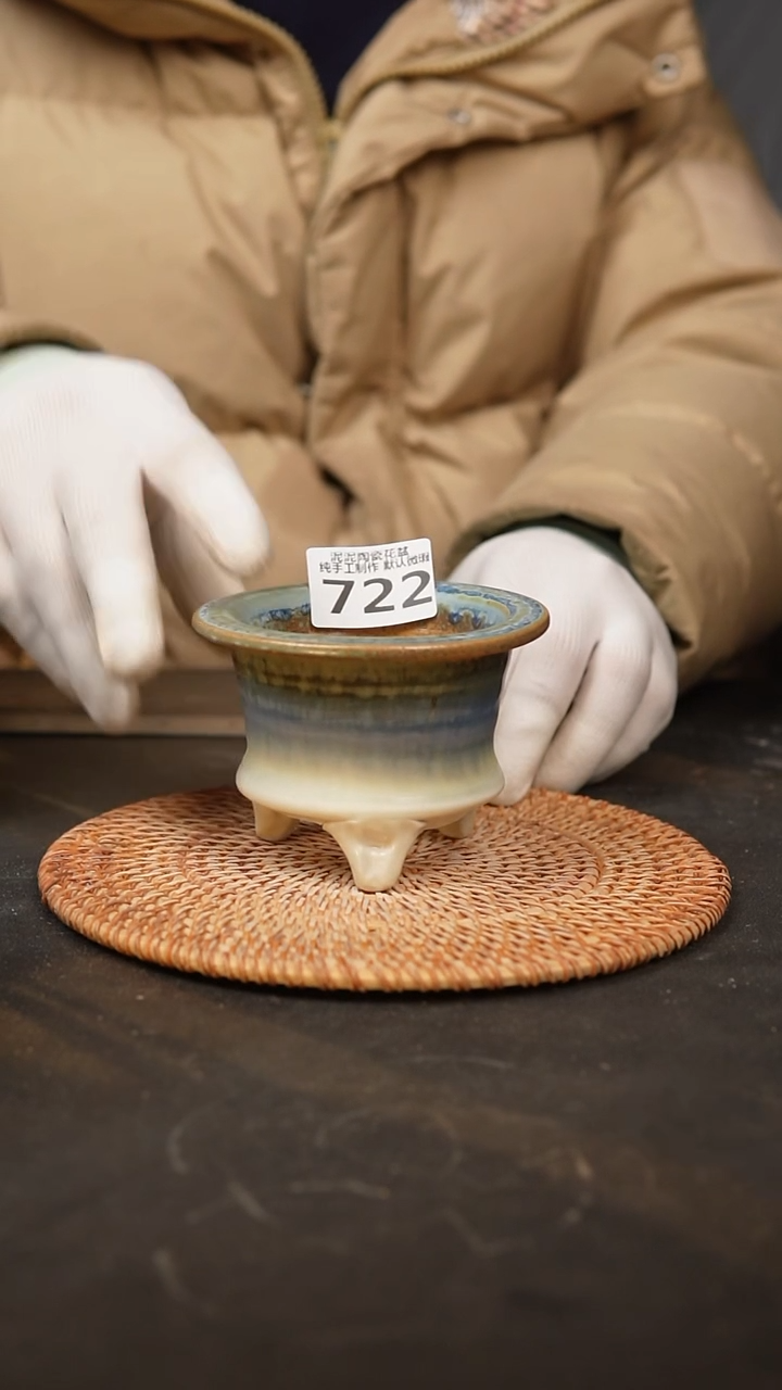 【闪购商品】瓷片722泥泥手工花盆