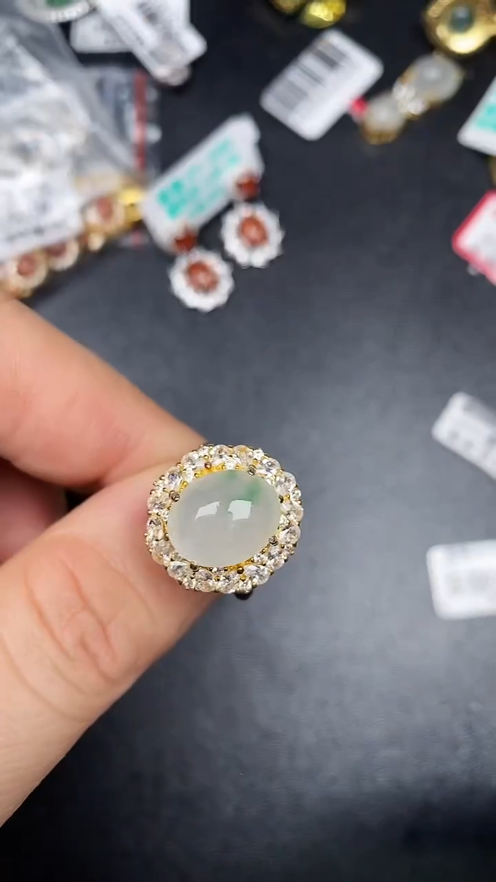 银S925镶嵌戒指翡翠1560