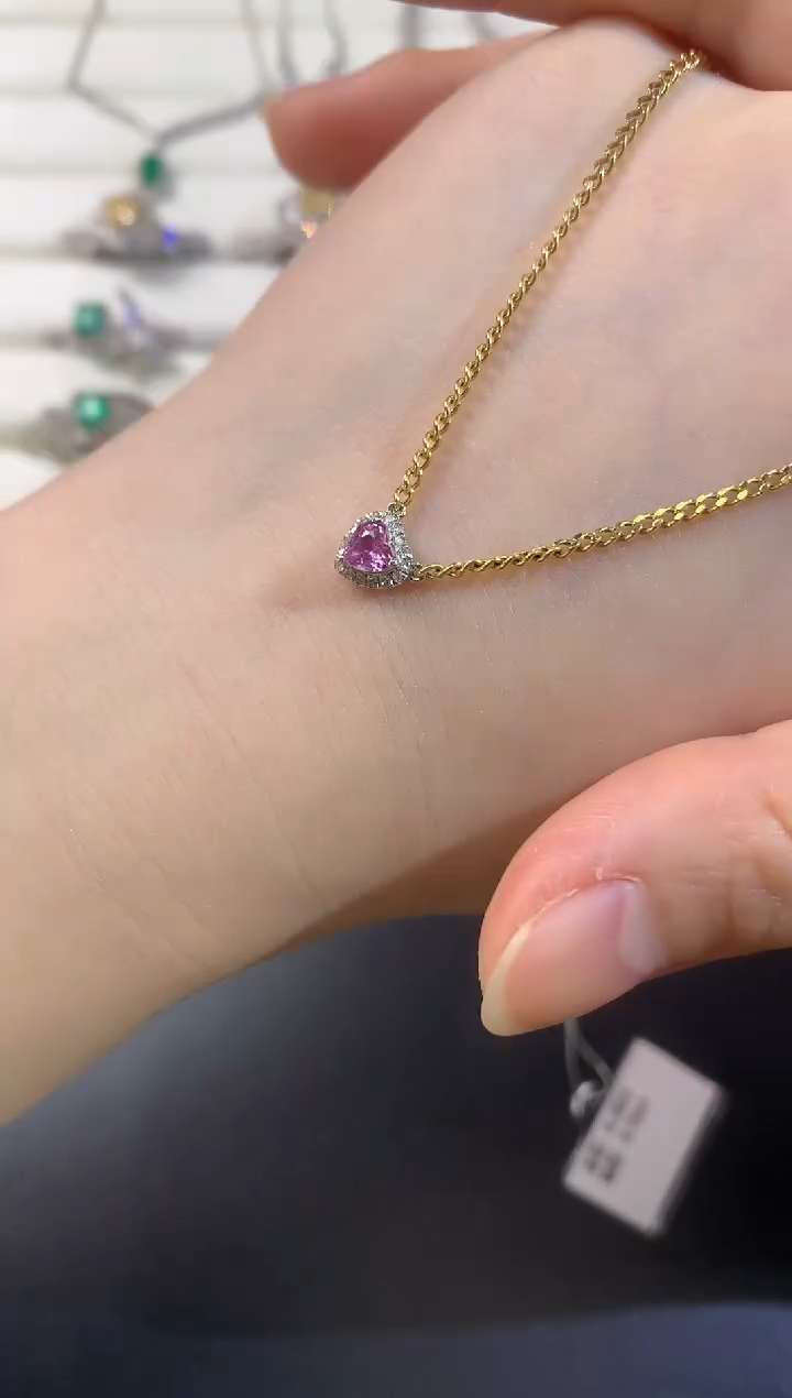 【闪购商品】彩色蓝宝石套链18K金镶嵌E167|2800