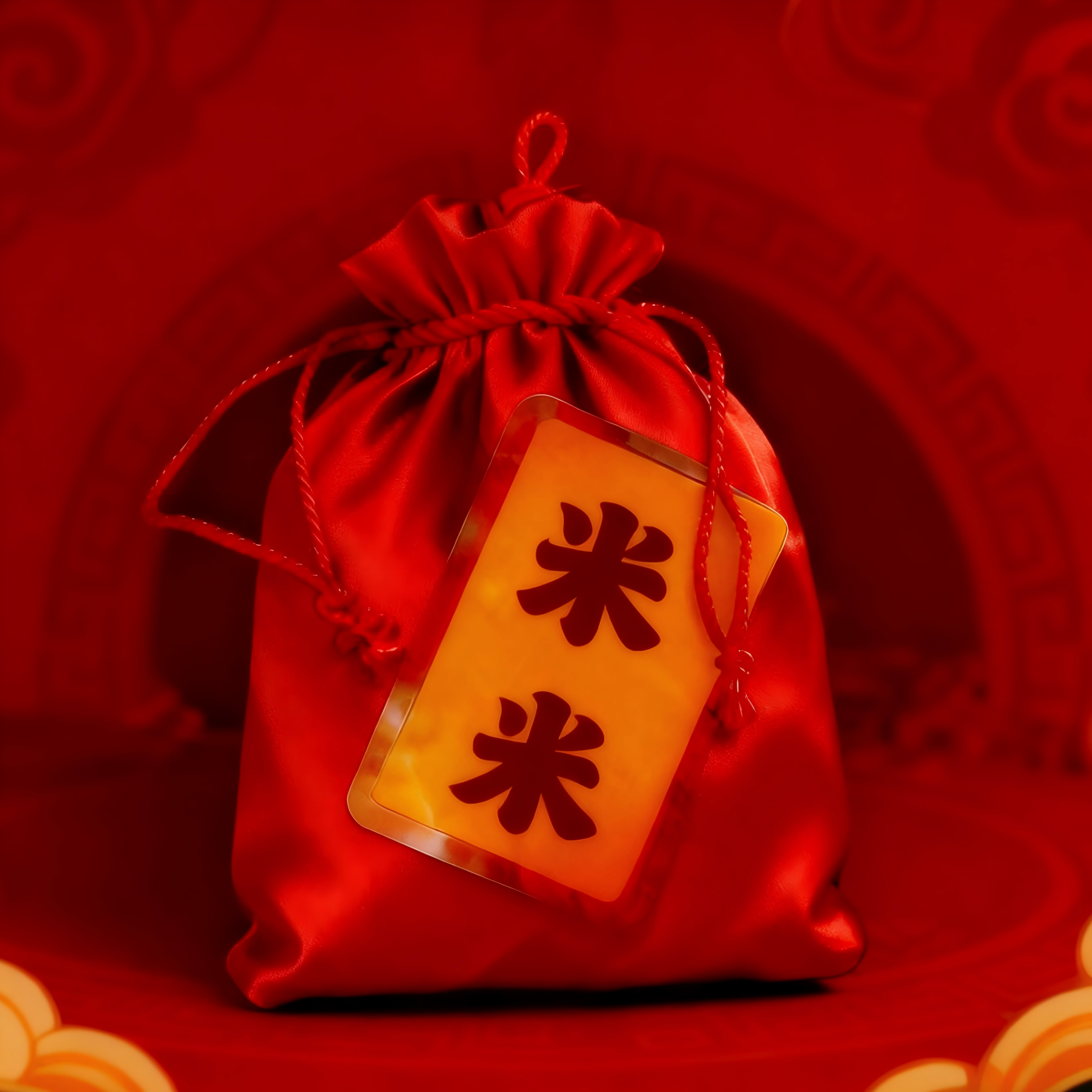 3号米不够花聚米偏偏爱上你生肖福贴挂饰c2