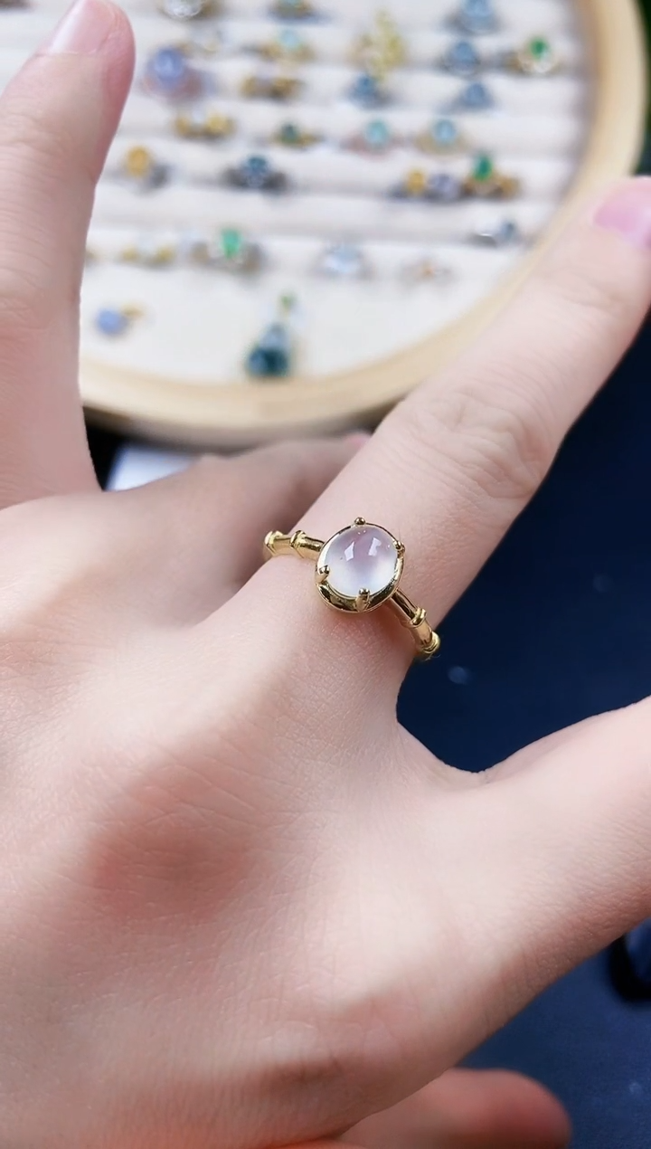 【闪购商品】翡翠戒指银S925镶嵌141414411