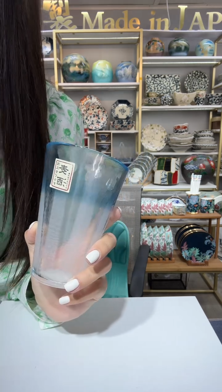 陶瓷400ml阔口杯-杯口淡蓝一只