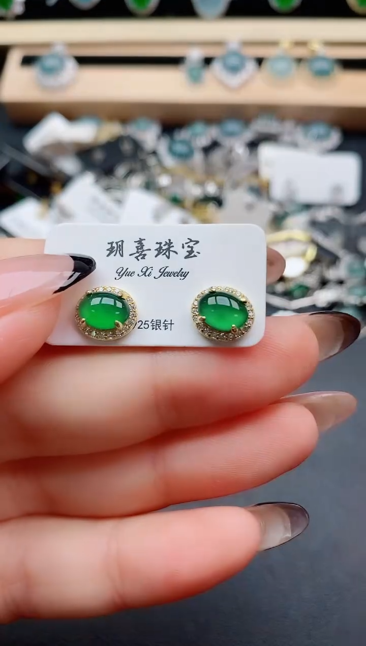 翡翠戒指银S925镶嵌1