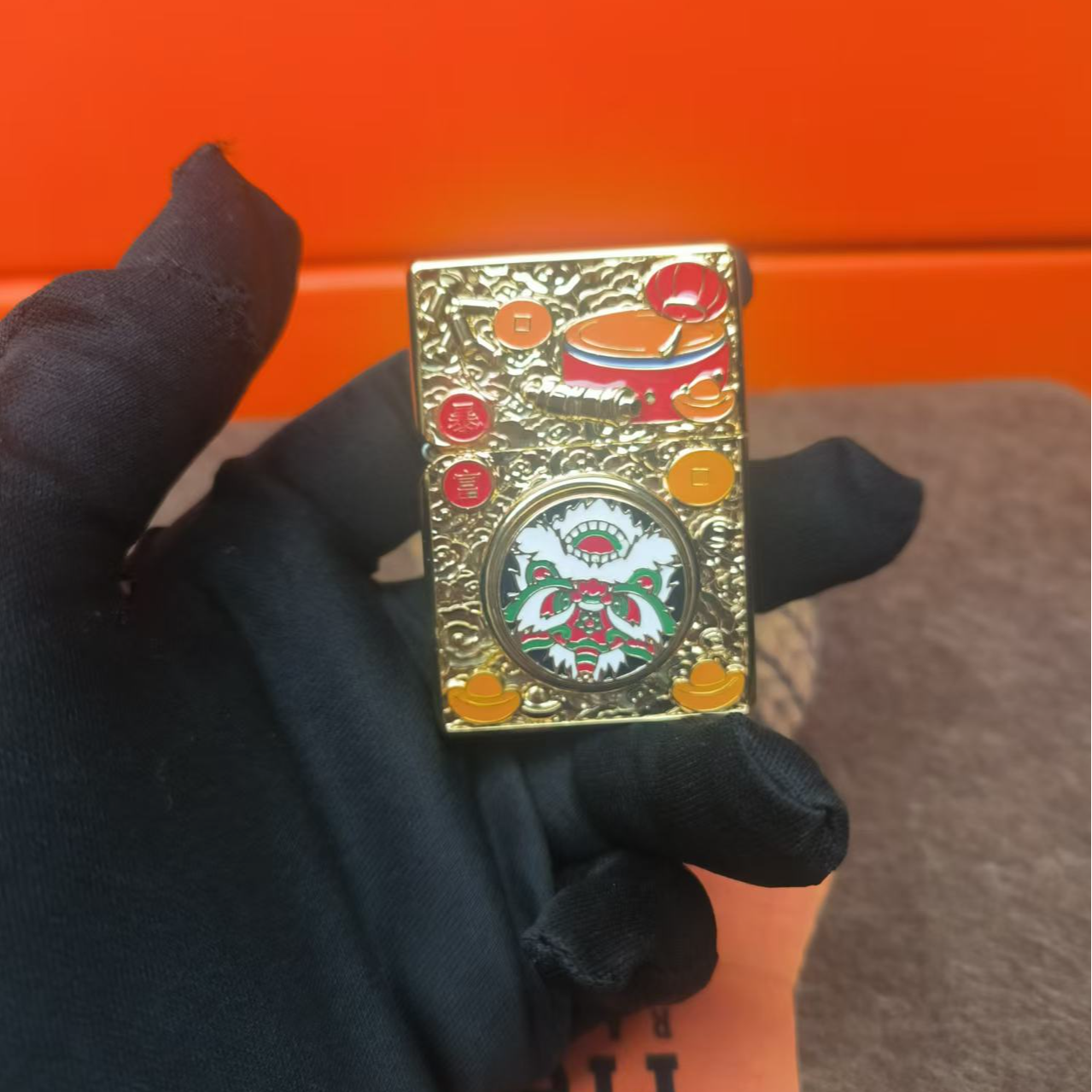  吉祥如意【Z-KJ1025A】煤油打火机复古转盘一体把玩解乏火机