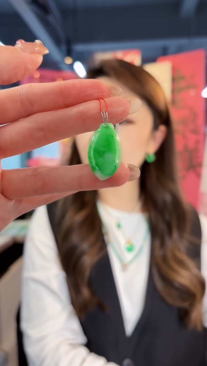 【闪购商品】翡翠颈饰18K金镶嵌缅料A货/支持复检/一件