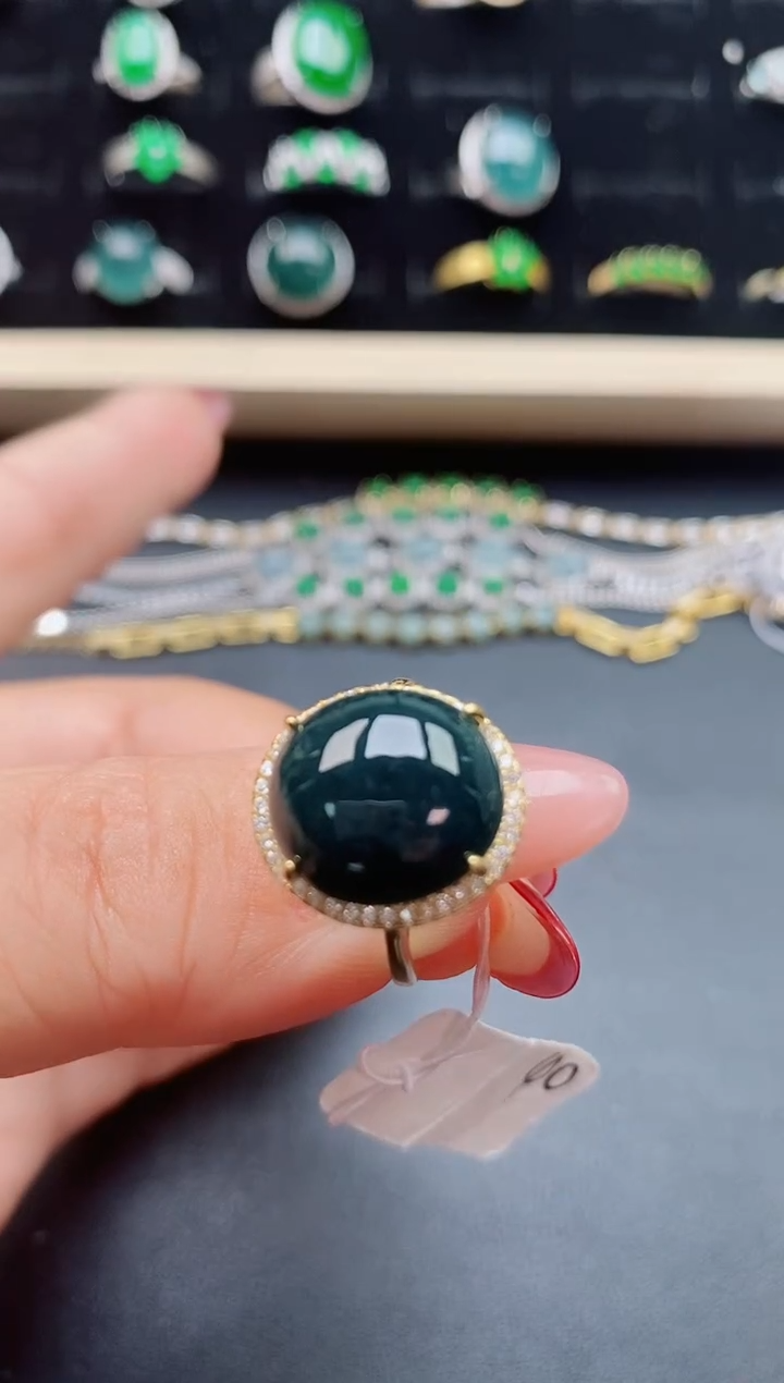 【闪购商品】翡翠戒指银S925镶嵌321312