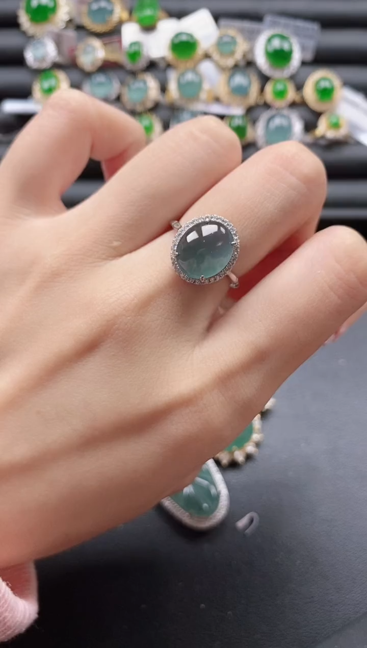 【闪购商品】翡翠戒指银S925镶嵌51151