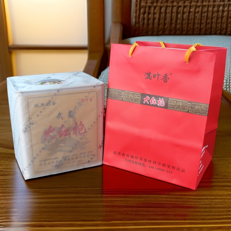 福建 满叶香乌龙茶 AB120武夷大红袍 武夷山岩茶叶 500克罐装 