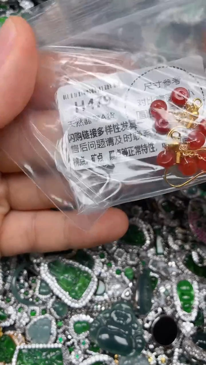 颈饰未镶嵌翡翠H479耳钩