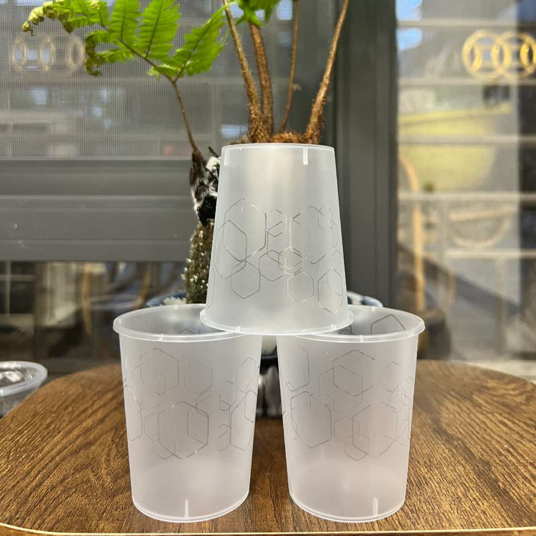 航空杯一次性杯子加厚加硬家用塑杯花纹耐高温茶水杯高档饮料饮水