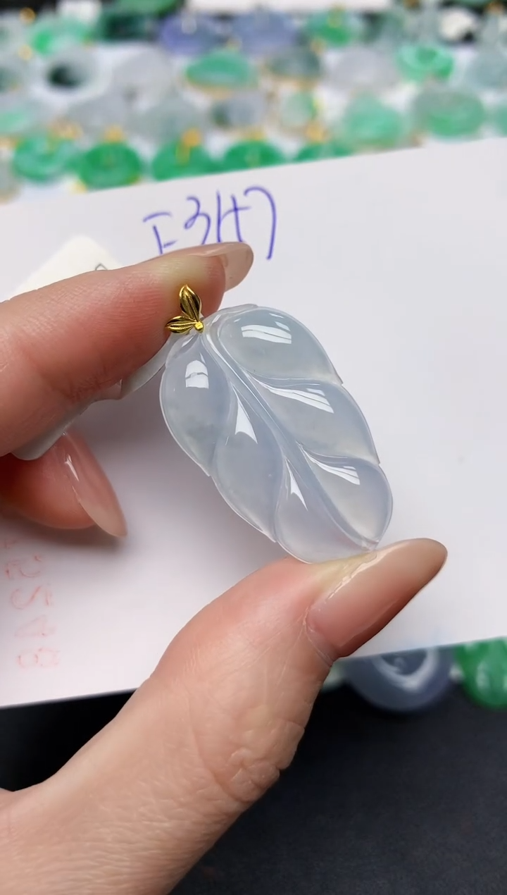 颈饰18K金镶嵌翡翠天然缅甸A货翡翠百元以上9元证书费自理