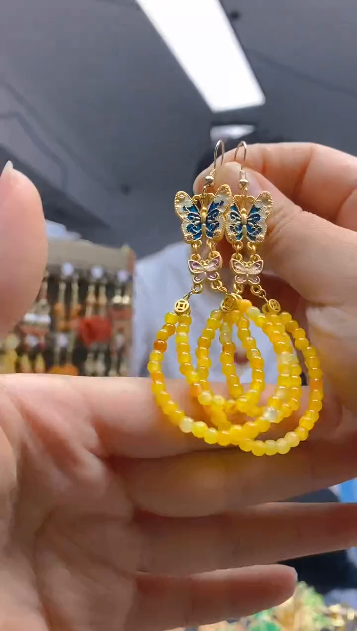 【闪购商品】翡翠耳饰合金0419翡翠耳钩