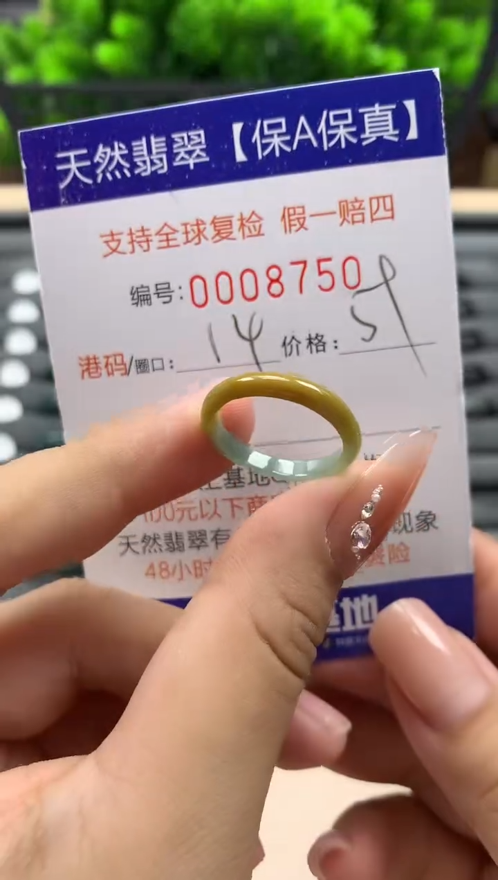 翡翠戒指未镶嵌天然008750