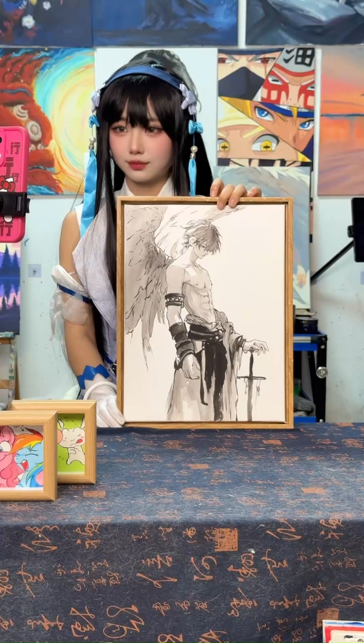 丙烯画斐腹肌男丙烯画x