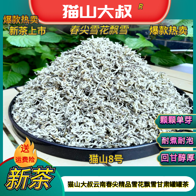 猫山大叔【西奇猫8号】2025新茶云南高山云雾春尖雪花茶甘肃罐罐茶