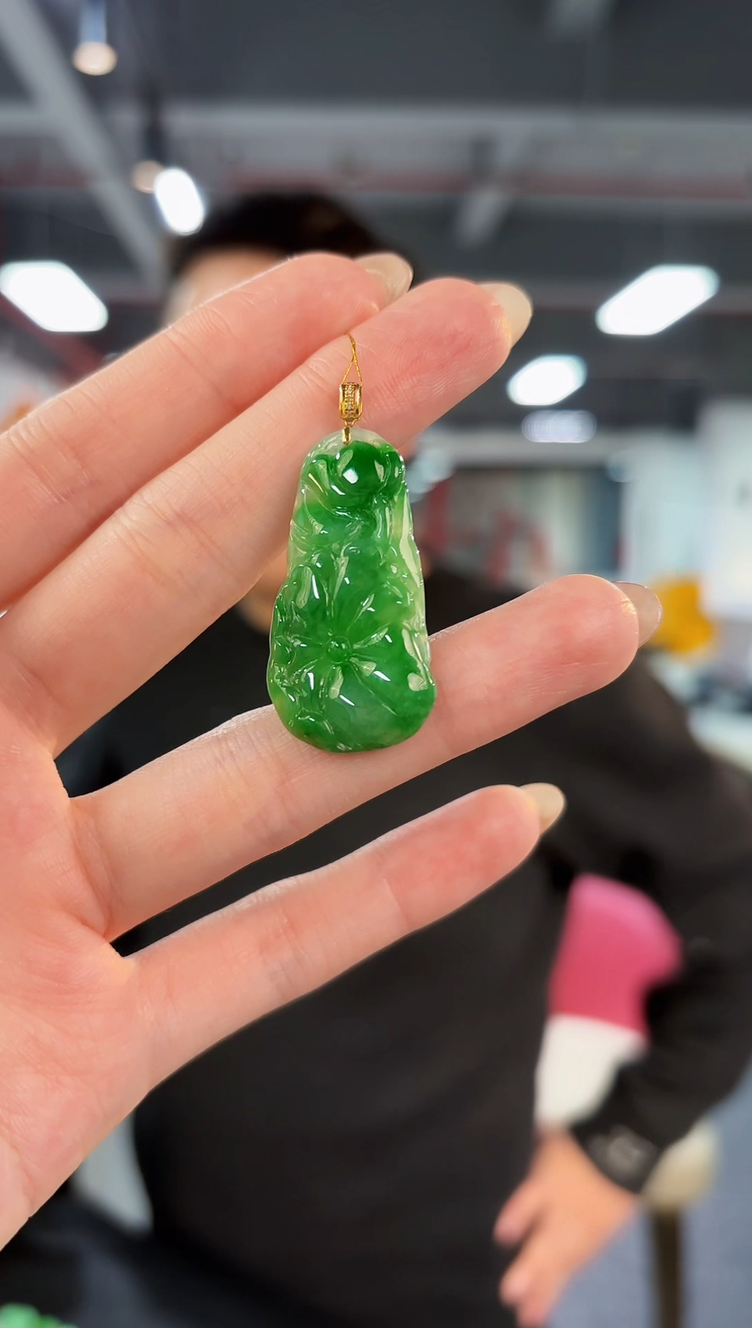 【闪购商品】翡翠颈饰18K金镶嵌缅料A货/支持复检/一件