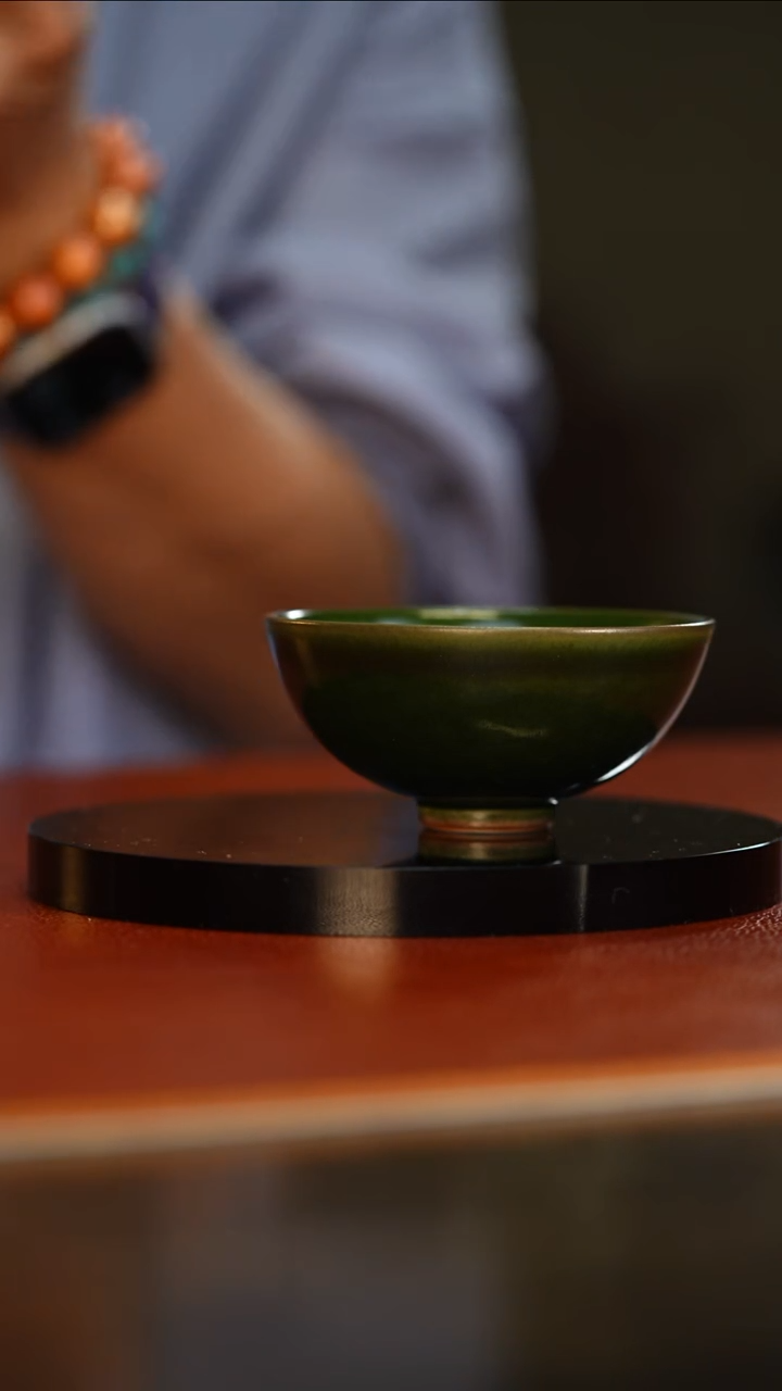 陶瓷1 柴房陶瓷柴烧 琉璃绿普洱杯