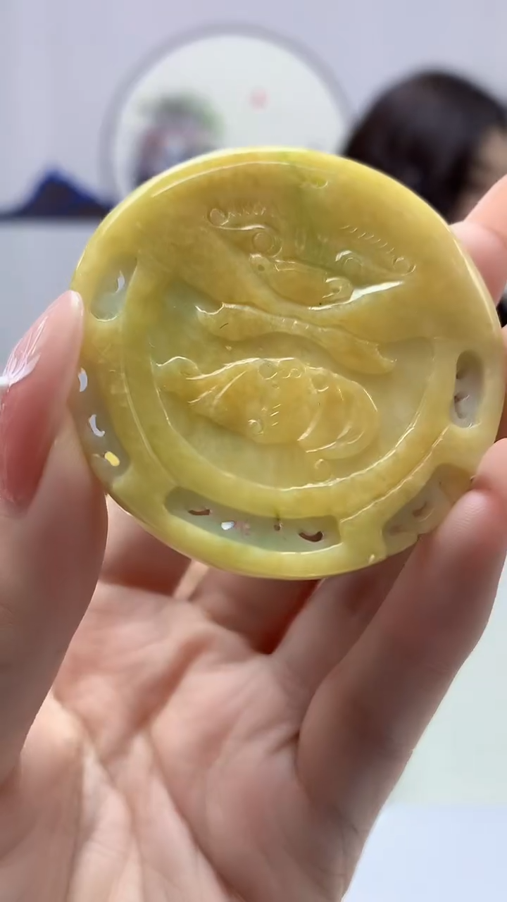 【闪购商品】定制翡翠未镶嵌4829DD-毛货挂件473