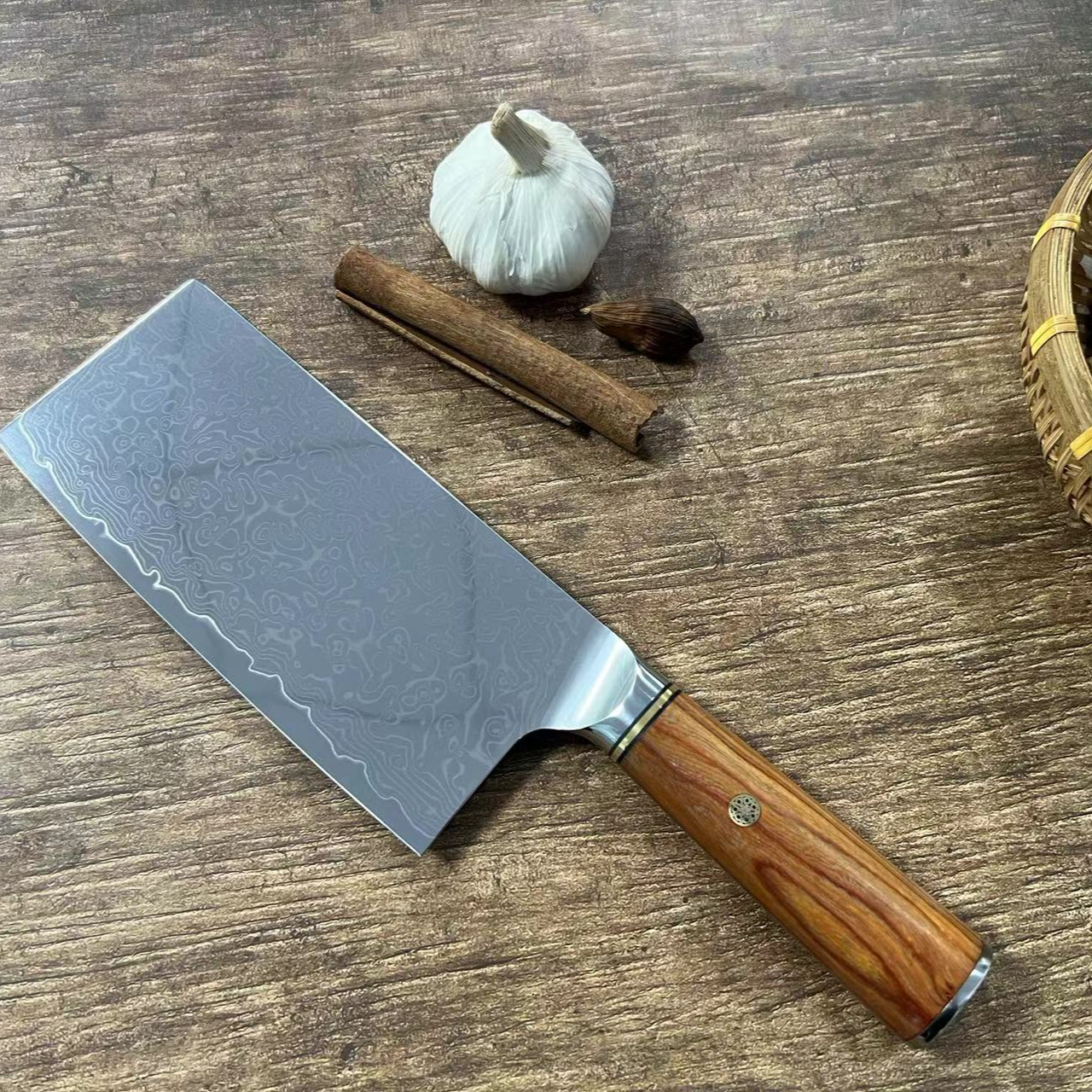 大马士革马拿卡切片刀家用厨房切片刀酒店厨师专用高档菜刀 064