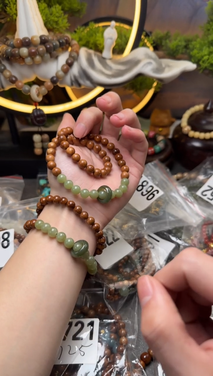 【闪购商品】库克手串未镶嵌A896 库克双圈和田