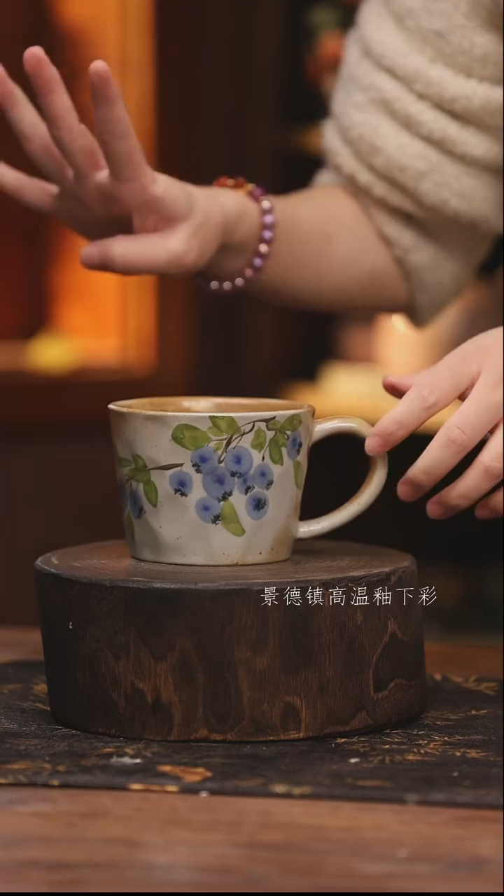 陶瓷景德镇高温釉下手绘陶瓷@L695@