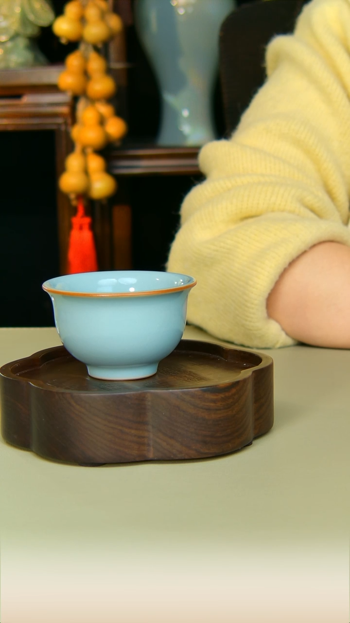 杯子陶压手杯原矿天青不带礼盒