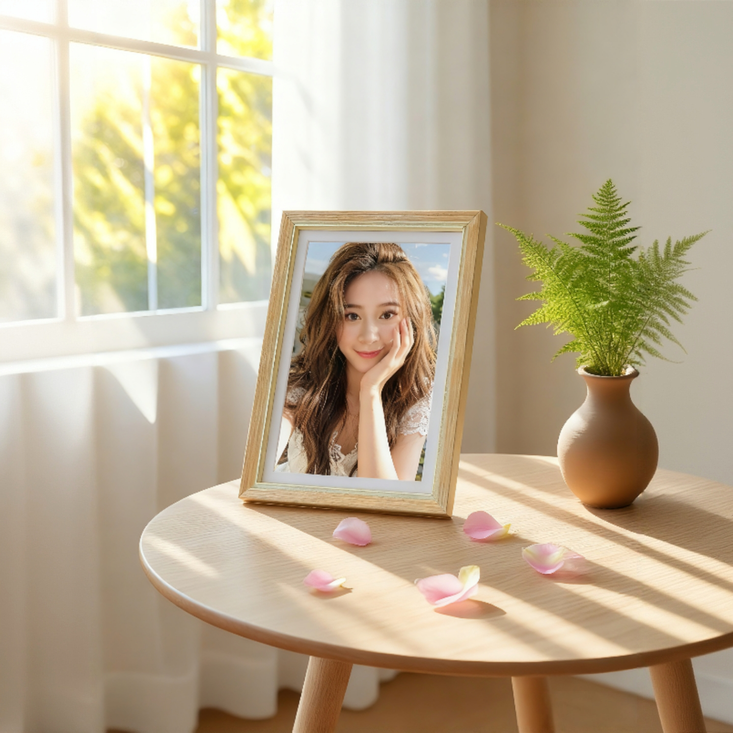 【金粉世家】实木相框情侣送礼男女通用怀旧款原木风智能电子相框