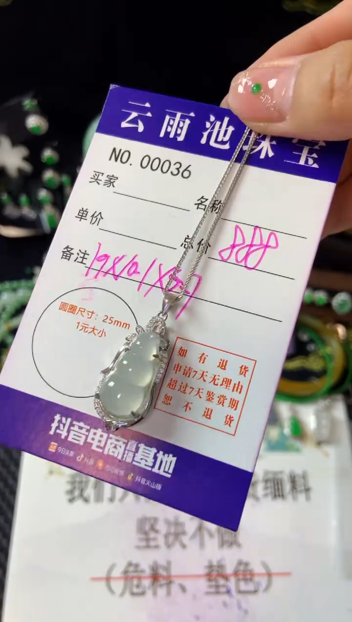 【闪购商品】翡翠颈饰银S925镶嵌翡翠