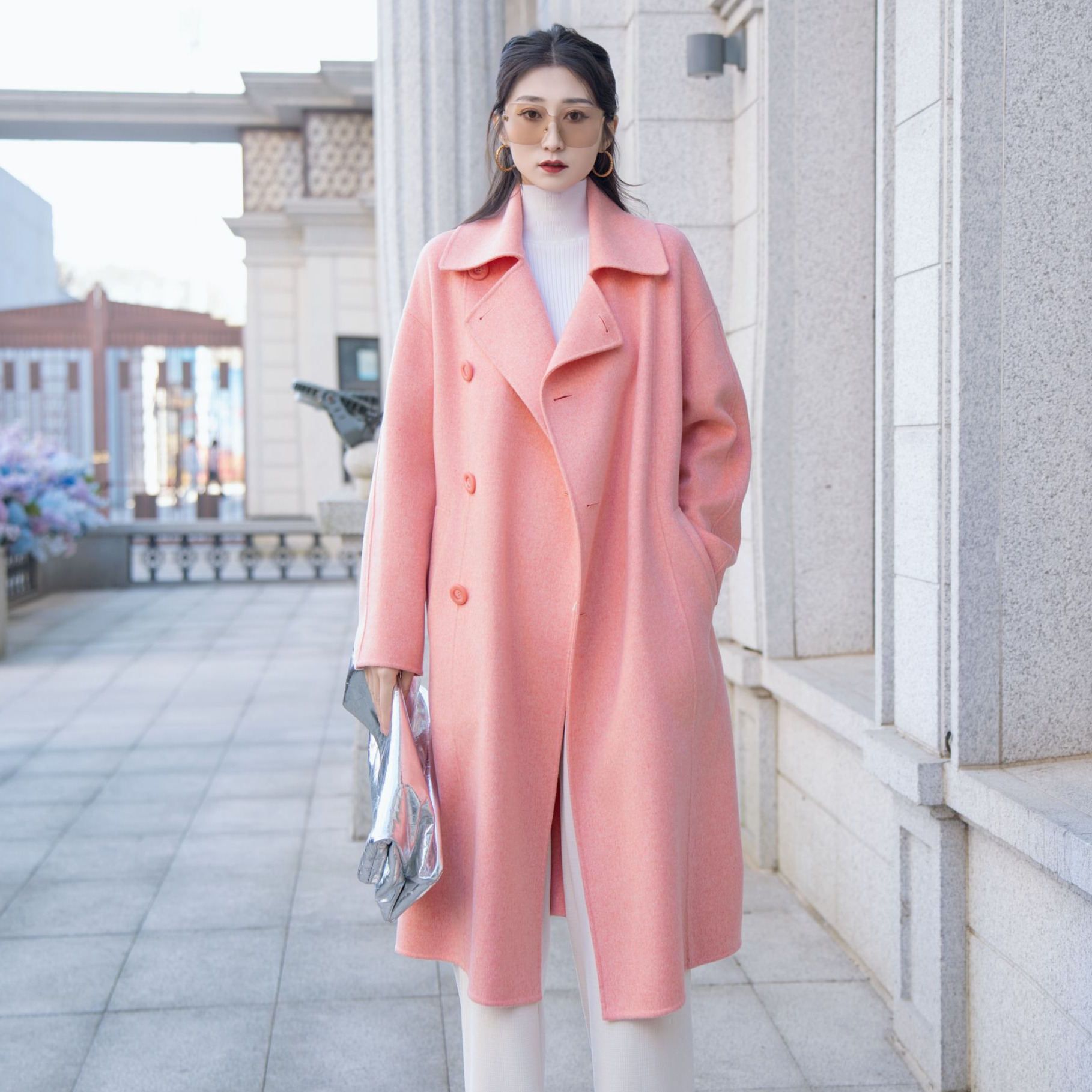 阿玛施AMASS【气质佳人】秋冬百搭气质显瘦长款女士大衣540029