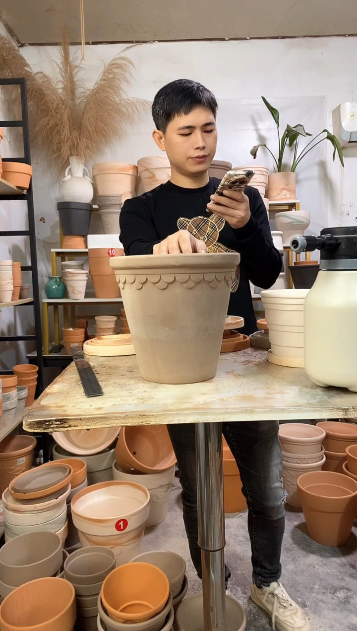 瑕疵无售后25*23灰陶巴洛克 1盆无托