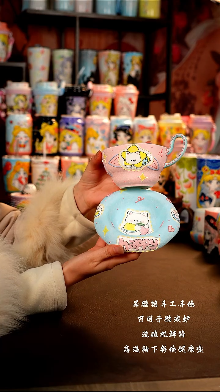 景德镇手工手绘陶瓷杯杯