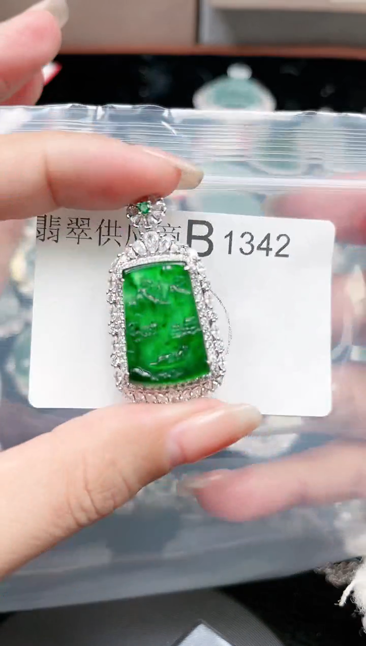 【闪购商品】翡翠颈饰未镶嵌1342赠皮绳