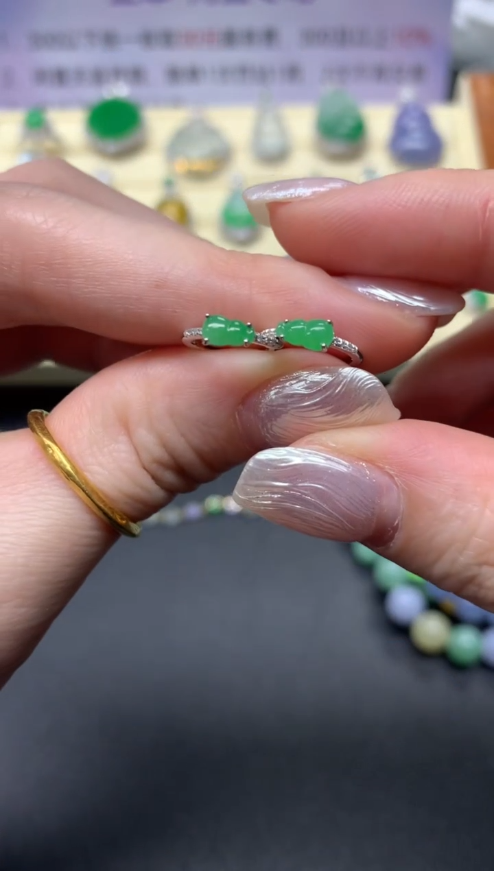 【闪购商品】翡翠耳饰18K金镶嵌耳饰|1400+140