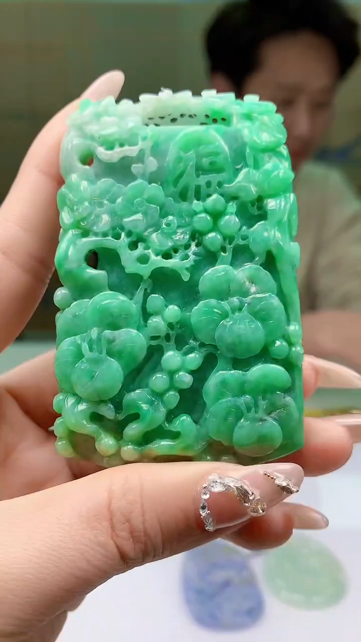 【闪购商品】定制翡翠未镶嵌1502ty-毛货挂件119