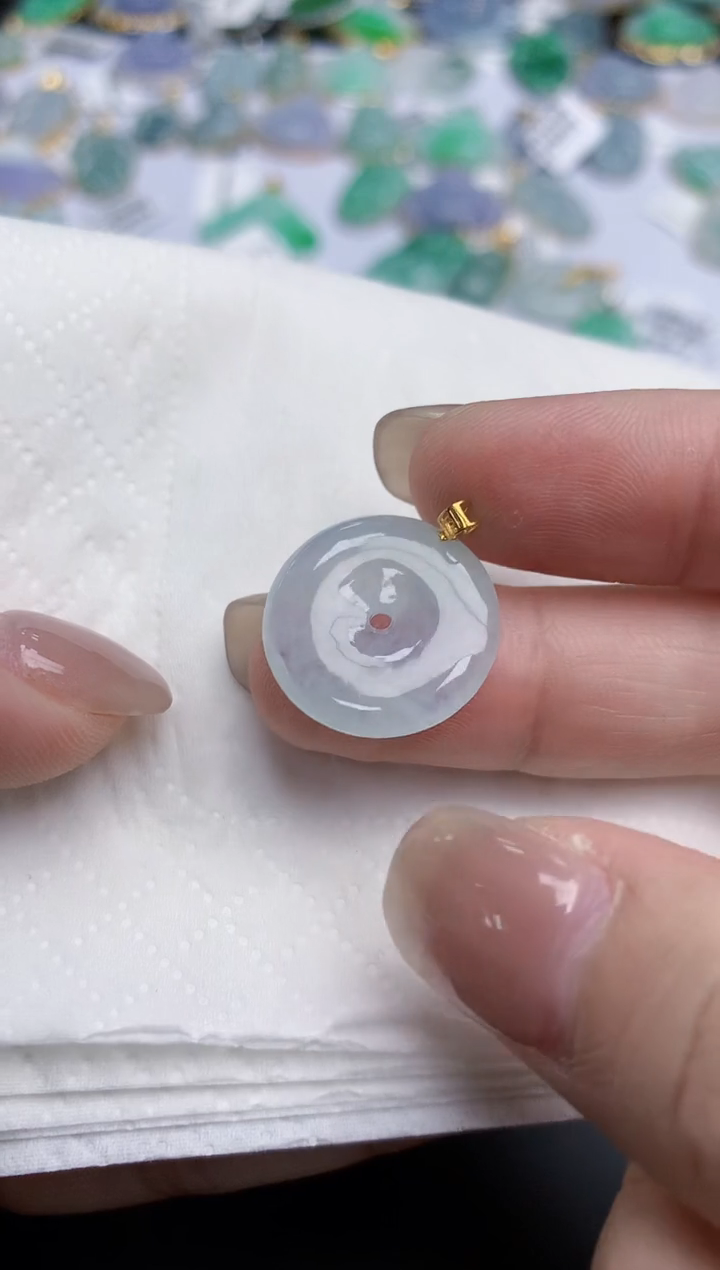 【闪购商品】翡翠颈饰18K金镶嵌天然缅甸翡翠A货