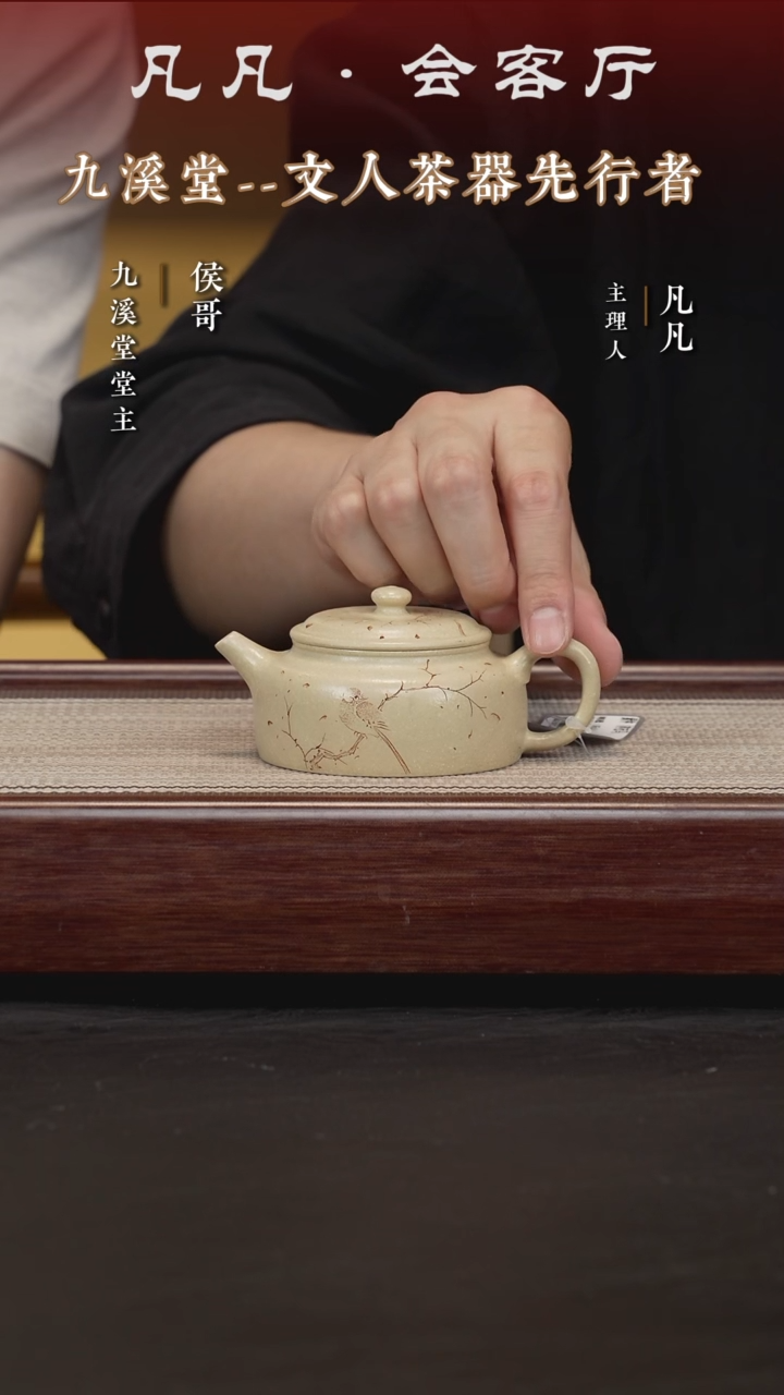 茶壶紫砂HX韩超134 素钟 树枝鸟本山绿120cc