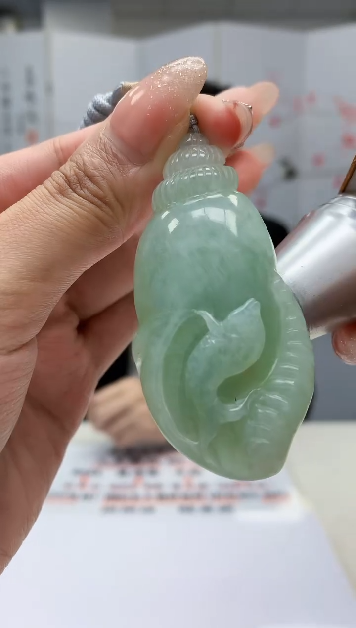 【闪购商品】定制翡翠未镶嵌5155MM-毛货挂件68